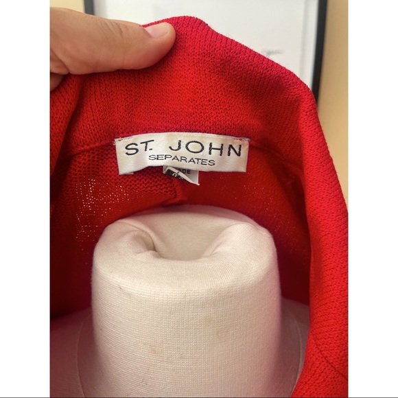 VINTAGE ST. JOHN SEPARATES red skirt and cardigan sz S - Picture 3 of 10